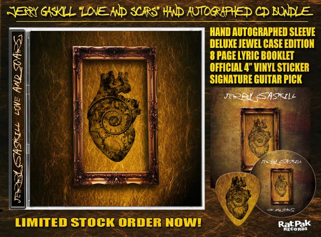 Jerry Gaskill (King's X) "Love and Scars" Autographed CD Bundle