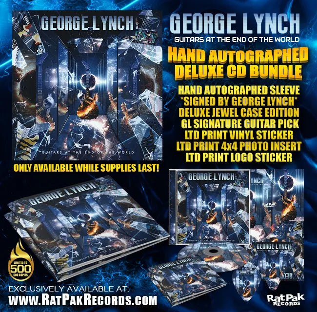 George Lynch "Guitars at the End of the World" Autographed CD Bundle